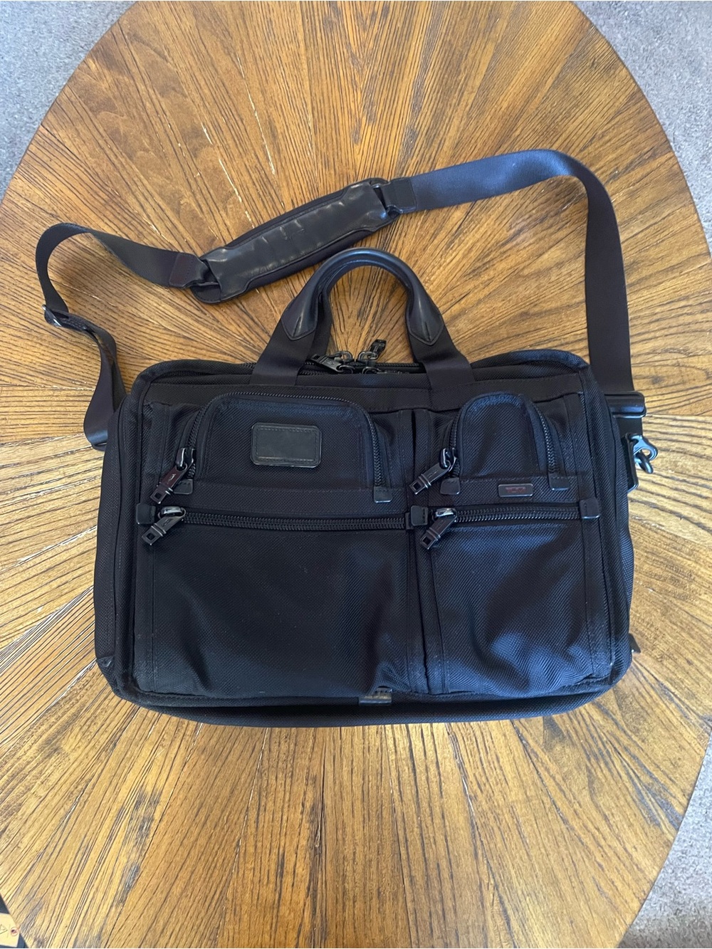 Tumi Black Nylon Laptop Briefcase with Shoulder Strap